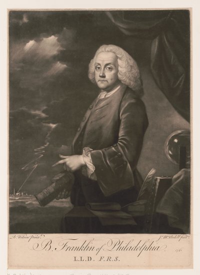 बेंजामिन फ्रैंकलिन का पोर्ट्रेट (1706-1790) द्वारा अज्ञात