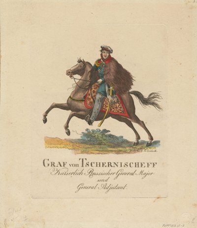 गणना अलेक्जेंडर इवानोविच चेर्नीशोव का पोर्ट्रेट 1786-1857, 1813 द्वारा अज्ञात