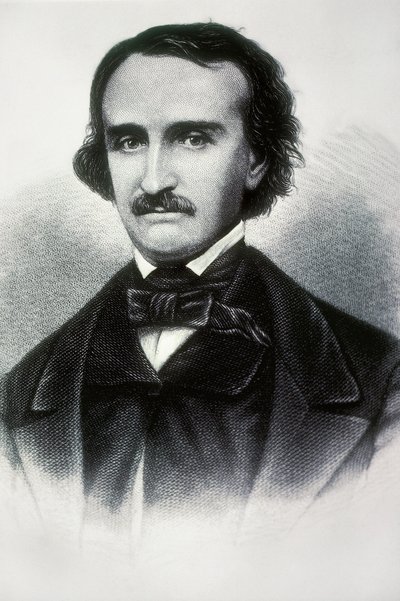 एडगर एलन पो का पोर्ट्रेट (1809-1849), अमेरिकी लेखक। 19वीं सदी की नक्काशी। द्वारा अज्ञात