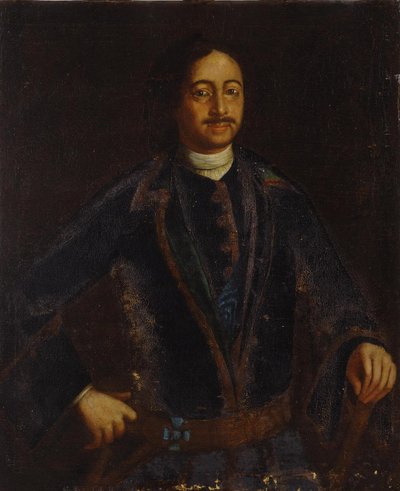 पोर्ट्रेट ऑफ़ द सम्राट पीटर I द ग्रेट 1672-1725, 18 वीं शताब्दी की शुरुआत में द्वारा अज्ञात
