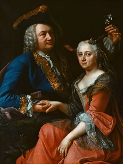 जोहान क्रिस्टोफ़ के पोर्ट्रेट ने अपनी पत्नी लुइस के साथ 1700-1766 में c.1750 से मुलाकात की। द्वारा अज्ञात