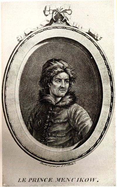 प्रिंस अलेक्जेंडर डेनिलोविच मेन्शिकोव का चित्रण 1673-1729 द्वारा अज्ञात