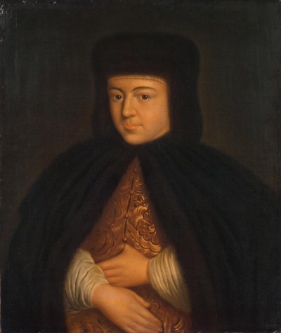 त्सरीना नतालिया नारीशकीना का चित्रण 1651-1694, रूस की tsar एलेक्सिस I की पत्नी, पहला तीसरा द्वारा अज्ञात