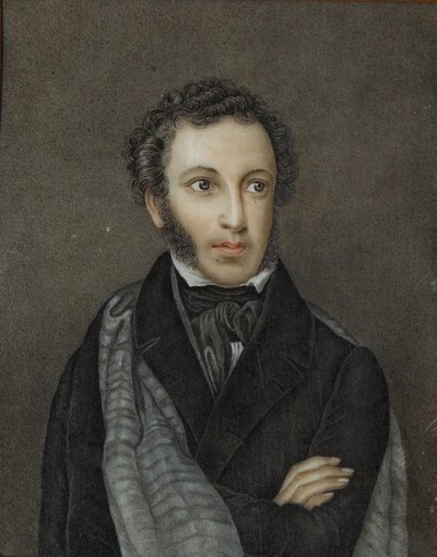 कवि अलेक्जेंडर सर्गेयेविच पुश्किन का पोर्ट्रेट 1799-1837, 19 वीं शताब्दी की पहली तिमाही। द्वारा अज्ञात