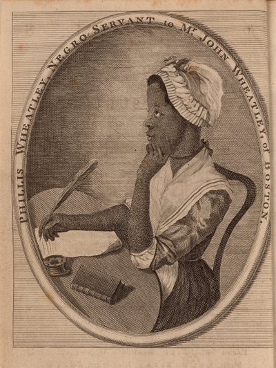 कवि फिलिस व्हीटले का चित्रण c.1753-1784, 1773। द्वारा अज्ञात