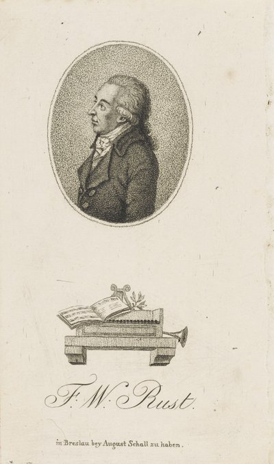 वायलिन वादक और संगीतकार फ्रेडरिक विल्हेम रस्ट का चित्रांकन 1739-1796, सी। 1800। द्वारा अज्ञात