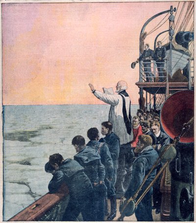 टाइटैनिक, 1912 के डूबने के दृश्य में प्रार्थनाएं द्वारा अज्ञात