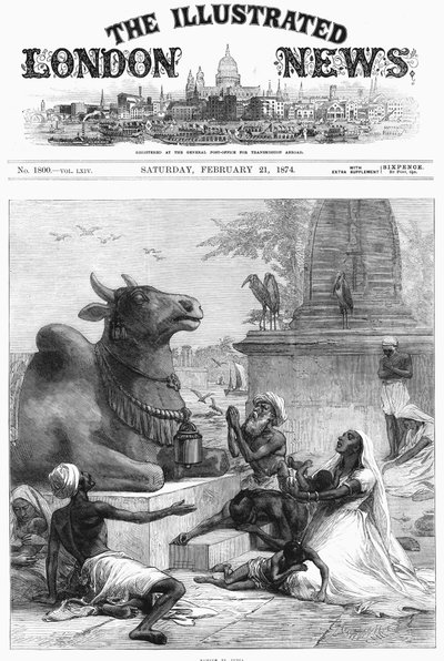 अकाल, बंगाल, भारत, 1874 से राहत के लिए नंदी से प्रार्थना करना द्वारा अज्ञात