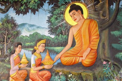 प्रीह प्रोम रथ मठ बुद्ध का जीवन त्यागएक सुबह, सुजाता नाम की एक लड़की ने सिद्धार्थ को कुछ स्वादिष्ट दूध-चावल दलिया, सीम रीप, कंबोडिया की पेशकश की द्वारा अज्ञात