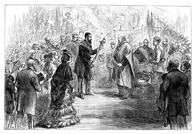 1864 के अंत में 1864 के क्रिस्टल पैलेस में Giuseppe Garibaldi को एक तलवार की प्रस्तुति द्वारा अज्ञात