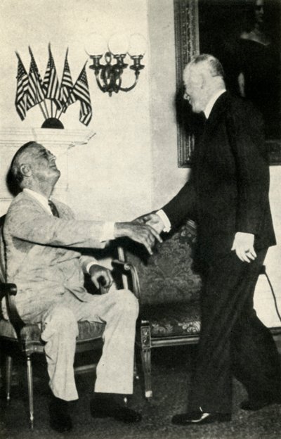 राष्ट्रपति बेन ने 1942, 1947 में एफडी रूजवेल्ट का दौरा किया। द्वारा अज्ञात