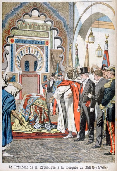 राष्ट्रपति लुबेट, सिदी बू मेडिन, टलेमसेन, अल्जीरिया, 1903 की मस्जिद का दौरा करते हैं द्वारा अज्ञात