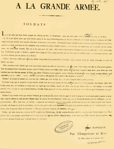 सेना के लिए घोषणा, 13 अक्टूबर 1805, 1921। द्वारा अज्ञात