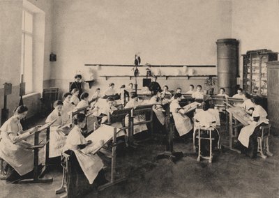 1889 में एक पेंटिंग पाठ में नोबल मेडेंस के लिए स्मॉली इंस्टीट्यूट के छात्र द्वारा अज्ञात