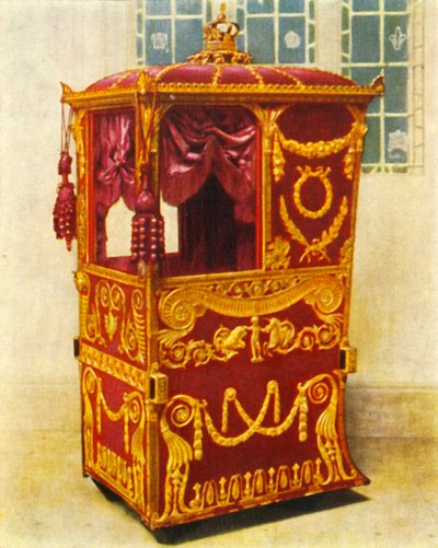 क्वीन चार्लोट्स सेडान चेयर, 1938। द्वारा अज्ञात