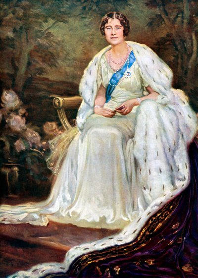 राज्याभिषेक की रस्मों में महारानी एलिजाबेथ, 1937 द्वारा अज्ञात