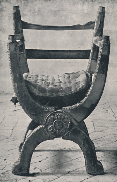 विनचेस्टर कैथेड्रल में क्वीन मैरीज़ चेयर। 1554 ई।, 1928 द्वारा अज्ञात