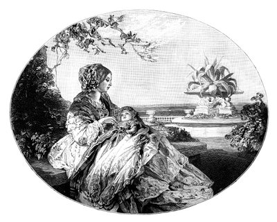 क्वीन विक्टोरिया और प्रिंस आर्थर, 1850 द्वारा अज्ञात
