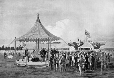 विंबलडन में पहला शॉट क्वीन विक्टोरिया ने जुलाई 1860, c1920 में फायर किया द्वारा अज्ञात