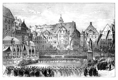 महारानी विक्टोरिया ने 1865 में प्रिंस अल्बर्ट, कोबर्ग, जर्मनी की एक प्रतिमा का अनावरण किया द्वारा अज्ञात