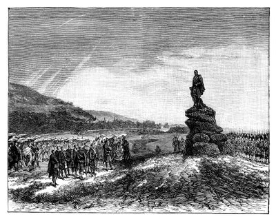 महारानी विक्टोरिया ने 1860 के दशक में स्कॉटलैंड के बालमोरल में प्रिंस अल्बर्ट की एक प्रतिमा का अनावरण किया द्वारा अज्ञात
