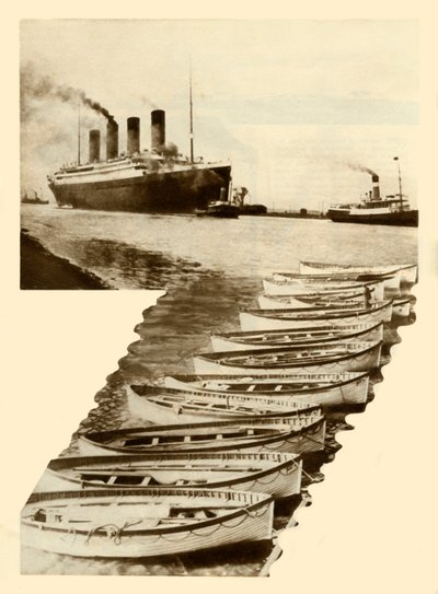आरएमएस टाइटैनिक और लाइफबोट, 1912, 1935। द्वारा अज्ञात