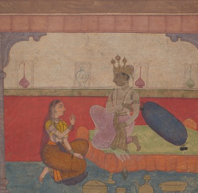 राधा कृष्णा से बात करती हैं: बोस्टन से पेज रसिकप्रिया लवर्स ब्रेवरी, सीए। 1610। द्वारा अज्ञात