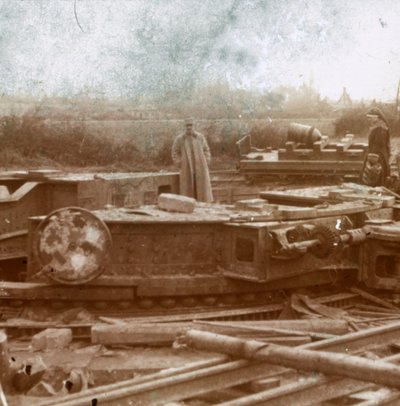 बिग बर्था बंदूक के लिए रेलवे बढ़ते हुए, c1914-c1918 द्वारा अज्ञात