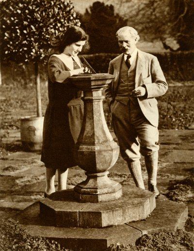 रामसे मैकडोनाल्ड, अपनी बेटी, 1924, 1935 के साथ चेकर्स में पहले श्रम प्रधान मंत्री। द्वारा अज्ञात