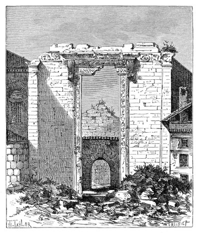 ऑगस्टस और रोम के मंदिर के अवशेष, एंसीरा अंकारा, तुर्की, 1895 द्वारा अज्ञात