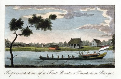 एक टेंट बोट का प्रतिनिधित्व, या बागान बजरा, 1813 द्वारा अज्ञात