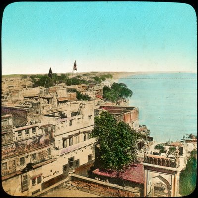 गंगा नदी, औरंगज़ेब मस्जिद, बनारस, भारत, 19 वीं सदी के अंत या 20 वीं सदी की शुरुआत में द्वारा अज्ञात