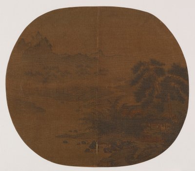 नदी के किनारे चीड़ और बाँस के बीच निवास, संभवतः सांग राजवंश, 1127-1279। द्वारा अज्ञात
