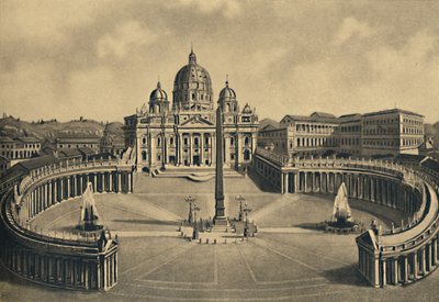 रोमा - एस पीटर की बेसिलिका और स्क्वायर। वेटिकन पैलेस, 1910 द्वारा अज्ञात