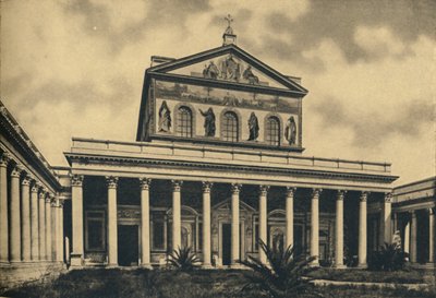 रोमा - दीवारों के बिना सेंट पॉल के बेसिलिका का प्रमुख पहलू, 1910। द्वारा अज्ञात