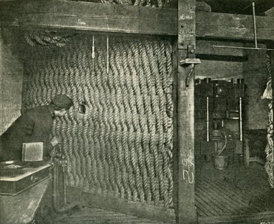धमाकेदार गन-कॉटन को दबाते हुए सुरक्षा के लिए इस्तेमाल की गई रोप स्क्रीन, 1901। द्वारा अज्ञात