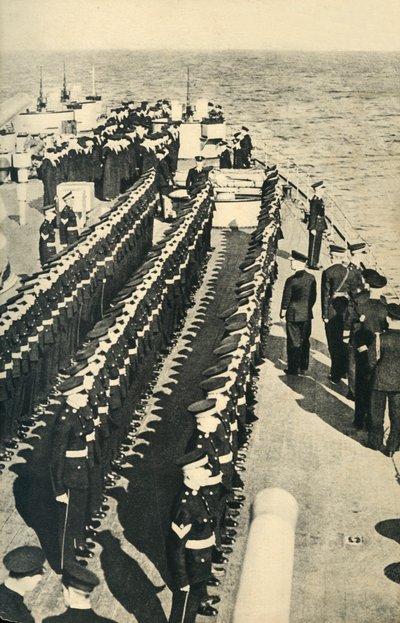 रॉयल मरीन्स ने जहाज पर चढ़कर विश्व युद्ध II, c1939-c1943 1944 पर परेड की। द्वारा अज्ञात