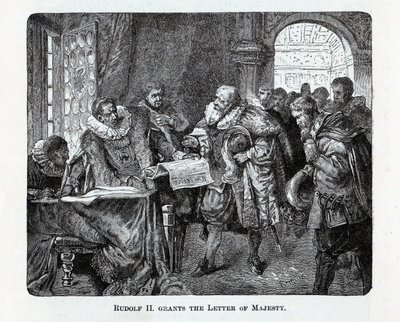रुडोल्फ II ने लेटर ऑफ मैजेस्टी, 1882 को अनुदान दिया द्वारा अज्ञात