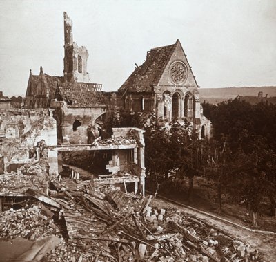 बर्बाद चर्च, वॉक्सिलॉन, उत्तरी फ्रांस, c1914-c1918 द्वारा अज्ञात