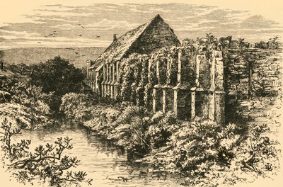 1898 में बार्न, एबॉट्सबरी ऐबी के खंडहर। द्वारा अज्ञात