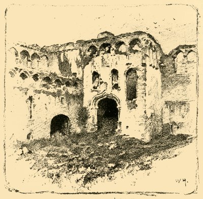 बिशप पैलेस के खंडहर, 1898। द्वारा अज्ञात