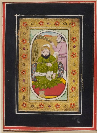 18वीं सदी के अंत में हरे रंग का जामा पहने शासक, एक मोर्चर वाहक के साथ उपस्थित था द्वारा अज्ञात
