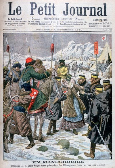 मनचस द्वारा कैदी को रूसी नर्स ने जापानी, मंचूरिया, 1904 को सौंप दिया द्वारा अज्ञात