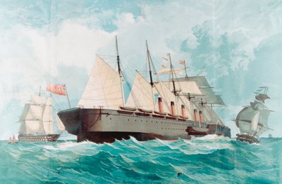 एसएस ग्रेट ईस्टर्न, आईके ब्रुनेल महान भाप जहाज, 1858 द्वारा अज्ञात