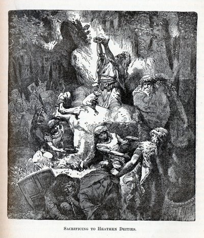 हीथेन देवताओं के लिए बलिदान, 1882 द्वारा अज्ञात