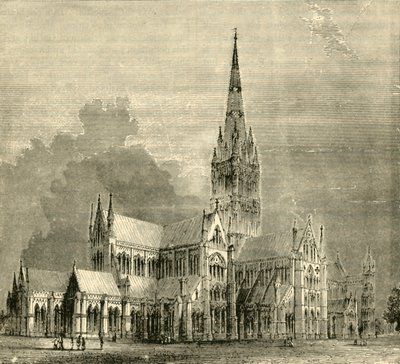 सेलिसबरी कैथेड्रल, 1890। द्वारा अज्ञात