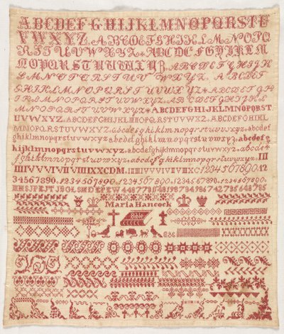 सैम्पलर, 1800s। द्वारा अज्ञात