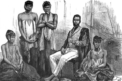 संडीली, गाइक के चीफ और उनकी पत्नियां, c1880 द्वारा अज्ञात