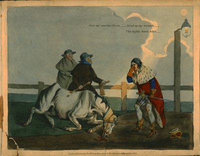 किंग रिचर्ड III का व्यंग्यात्मक कार्टून, c1823 द्वारा अज्ञात