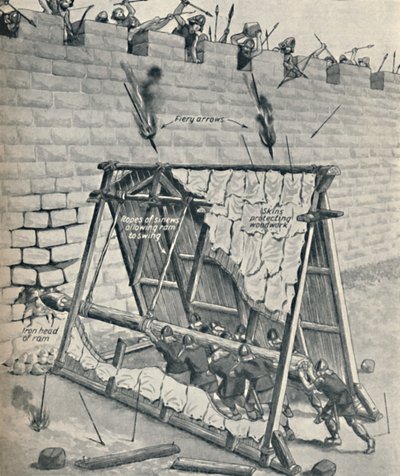 सक्सोंस बैटरिंग डाउन ए सिटी वॉल, c1934 द्वारा अज्ञात